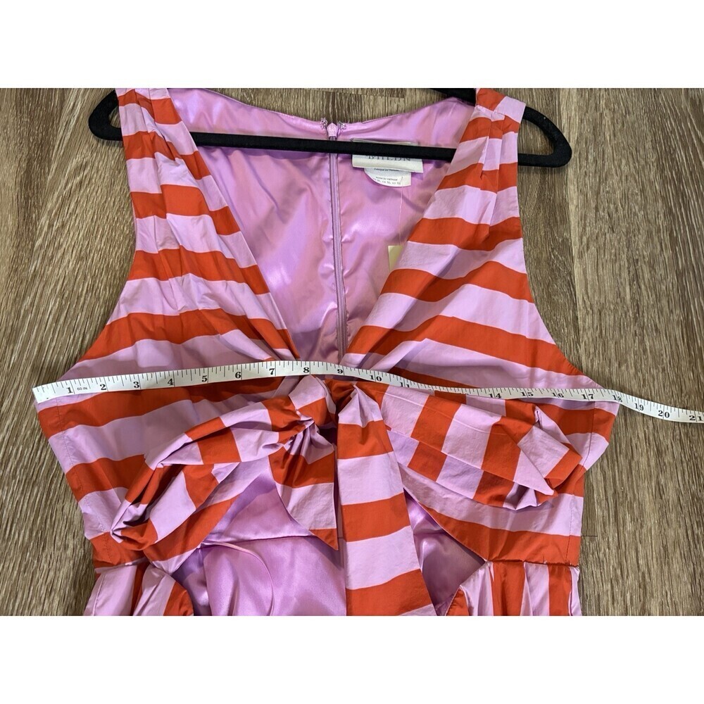 BHLDN NWT Madeline Sleeveless V-Neck Cutout Taffeta Midi Dress Pink Stripe XL - Picture 8 of 9